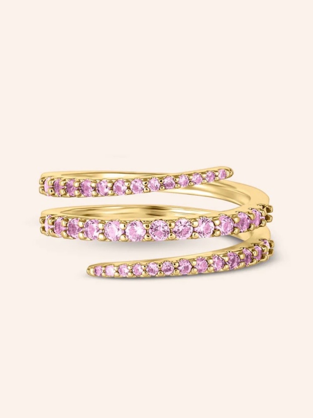 Daniela Swaebe “We Belong” 1.9CTW Pave Round Cut Rose Spiral Ring - Sz 9